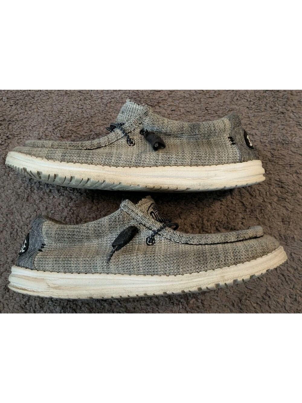 Hey Dude Wally Stretch Mix Slip On Gray Loafers Men's 8 / Women's 10